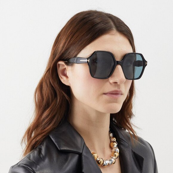 Tom Ford FT1032-F ROMY 01A BRAND NEW Sunglasses Black Blue Square Oversized - Picture 6 of 13